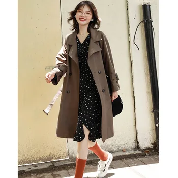 Vogue Double Breasted Office Lady Womens Trench Coats England Style Designer Coats Korean Safari Style Women Tops
Vogue Double Breasted Office Lady Womens Trench Coats England Style Designer Coats Korean Safari Style Women Tops