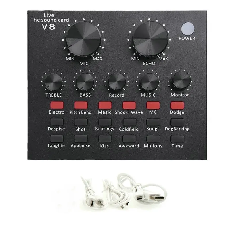 V8 Audio External USB Headset Microphone K song Live Broadcast Sound Card Sound Effect for Mobile Phone Computer PC
V8 Audio External USB Headset Microphone K song Live Broadcast Sound Card Sound Effect for Mobile Phone Computer PC