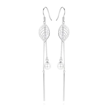 Sterling Silver Pearl Leaf Earrings Female Temperament Net Red Long Tassel Ear Line Fashion Personality Earring Ear Jewelry
Sterling Silver Pearl Leaf Earrings Female Temperament Net Red Long Tassel Ear Line Fashion Personality Earring Ear Jewelry