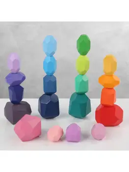20Pcs Children Wooden Colored Stone Stacking Game Building Block Kids Toys Gifts 23GD
20Pcs Children Wooden Colored Stone Stacking Game Building Block Kids Toys Gifts 23GD