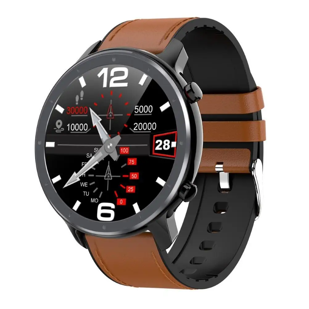 L11 1.3inch Full Round Touch Screen IP68 Waterproof Bluetooth ECG PPG Heart Rate Monitor Sports Fshion Smart Watch Support APP |
