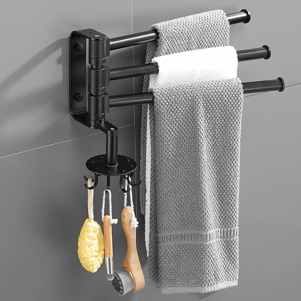 Bathroom Towel Holder Bar Kitchen Towel Holder Paper Rack For Home Rotating Wall-Mounted Shower Room Accessories With Hooks 1pcs 
Bathroom Towel Holder Bar Kitchen Towel Holder Paper Rack For Home Rotating Wall-Mounted Shower Room Accessories With Hooks 1pcs