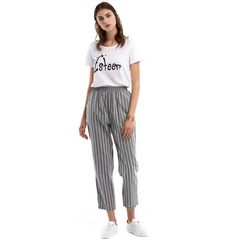 Women Casual Elastic Waist Striped Pants Ladies Ankle-Length Pencil Pants Carrot Pants Office Harem Pants Trousers Gray XXL
Women Casual Elastic Waist Striped Pants Ladies Ankle-Length Pencil Pants Carrot Pants Office Harem Pants Trousers Gray XXL