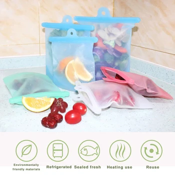 Leak-proof Silicone Bags Reusable Silicone Food Storage Bag Ziplock Bags Silicone Containers for Fruit Snack Vegetables
Leak-proof Silicone Bags Reusable Silicone Food Storage Bag Ziplock Bags Silicone Containers for Fruit Snack Vegetables