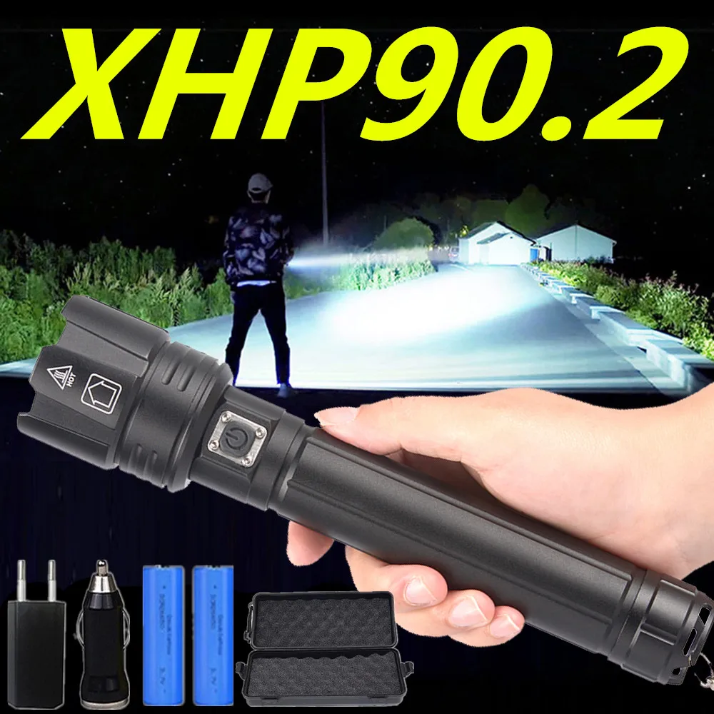 800000LM XHP90.2 Powerful LED Flashlight USB rechargeable Tactical Torch 3 mode XHP70.2 Zoom 26650 Battey light with Power bank
800000LM XHP90.2 Powerful LED Flashlight USB rechargeable Tactical Torch 3 mode XHP70.2 Zoom 26650 Battey light with Power bank