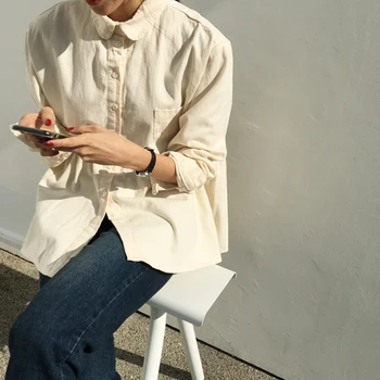 SuperAen Shirt Women's 2020 Spring New Korean Style Loose Slimming A- Line Doll Solid Vintage Top Women's Full Shirt Womens
SuperAen Shirt Women's 2020 Spring New Korean Style Loose Slimming A- Line Doll Solid Vintage Top Women's Full Shirt Womens