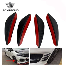 4 개/대 검은 탄소 섬유 자동차 스포일러 canards 맞는 앞 범퍼 립 스플리터 핀 에어 나이프 자동차 바디 키트 valence chin 액세서리(China)