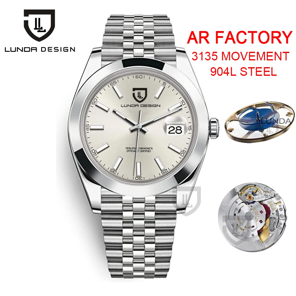 LUNDA Design Best Edition ARF 904L Steel Date 41mm Two Tone Real Silver Dial Cal. 3135 Automatic Mens Watch Puretime
LUNDA Design Best Edition ARF 904L Steel Date 41mm Two Tone Real Silver Dial Cal. 3135 Automatic Mens Watch Puretime
