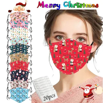Outdoor Mouth Mask 10PC Adult Christmas Print Adjustable Washable Breathable Face Mask +20PC Filter Reusable Dustproof face Mask
Outdoor Mouth Mask 10PC Adult Christmas Print Adjustable Washable Breathable Face Mask +20PC Filter Reusable Dustproof face Mask
