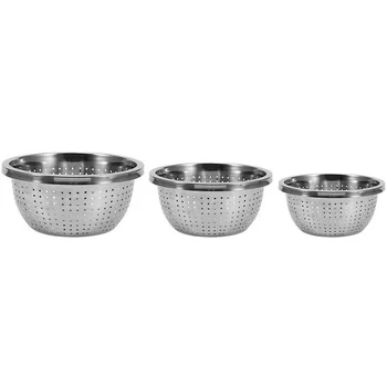3 Pack Stainless Steel Rice Sieve Rice Washing Bowl Filter Strainer Drainer Kitchen Colander for Vegetables Fruit Pasta Noodles
3 Pack Stainless Steel Rice Sieve Rice Washing Bowl Filter Strainer Drainer Kitchen Colander for Vegetables Fruit Pasta Noodles