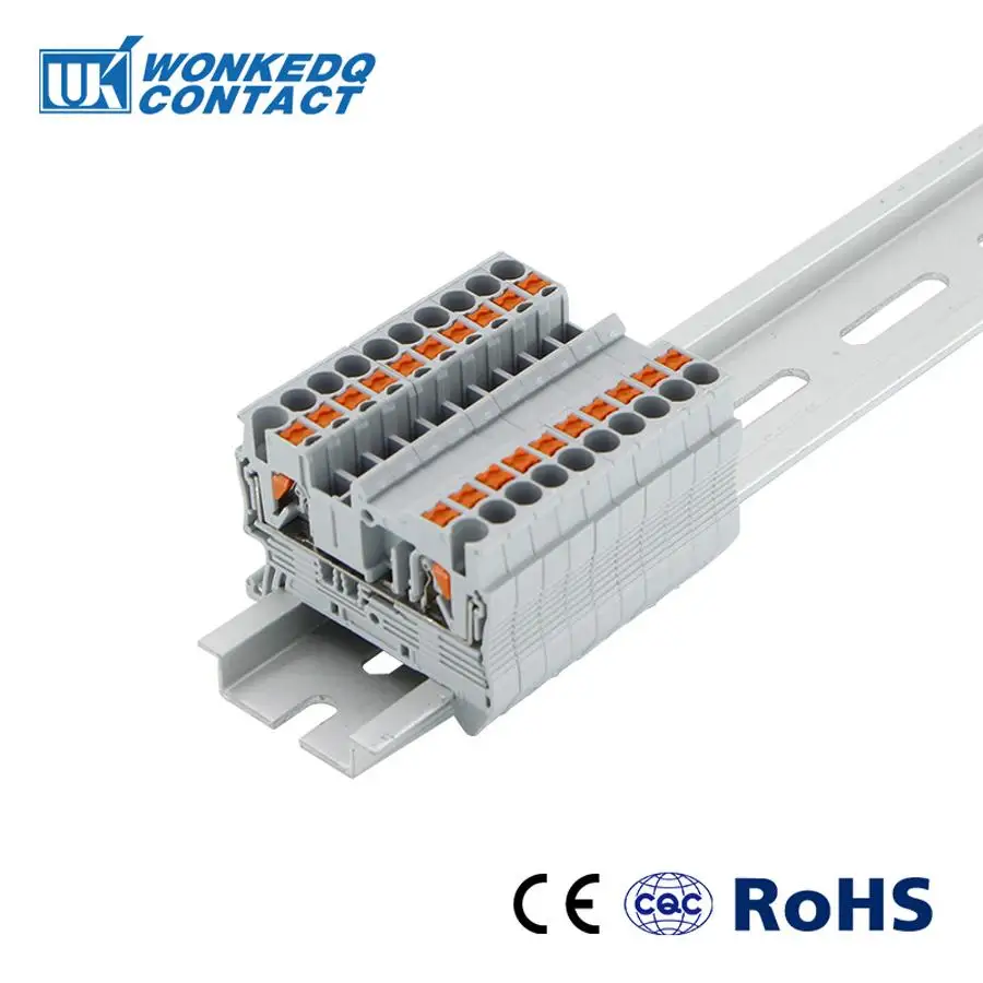 Din Rail Terminal Blocks PT-2.5 Push In Spring Screwless 10pcs Electrical Terminal Block Connector PT2.5 Wire Conductor
Din Rail Terminal Blocks PT-2.5 Push In Spring Screwless 10pcs Electrical Terminal Block Connector PT2.5 Wire Conductor