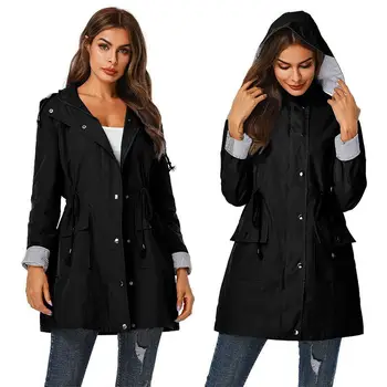 Spring Women Fashion Hooded Jackets Female Casual Waterproof Pure Color Coats High Quality Female Simple Pockets Coat New
Spring Women Fashion Hooded Jackets Female Casual Waterproof Pure Color Coats High Quality Female Simple Pockets Coat New