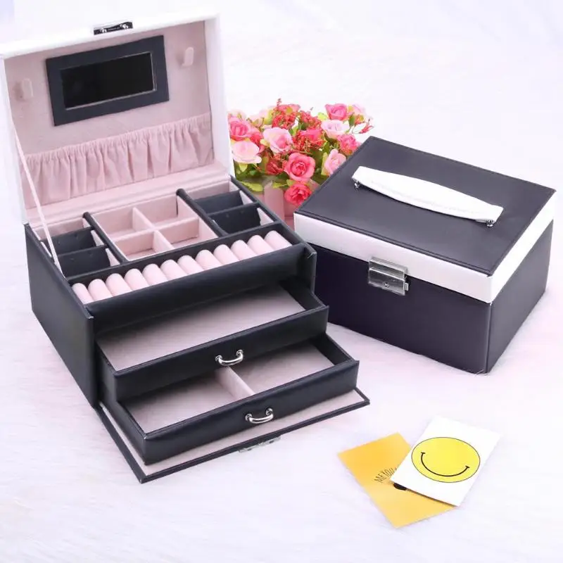 New Jewelry Box Large Capacity Leather Storage Jewelry Box Earring Ring Necklace Display Box Jewelry Necklace Case Organizer
New Jewelry Box Large Capacity Leather Storage Jewelry Box Earring Ring Necklace Display Box Jewelry Necklace Case Organizer