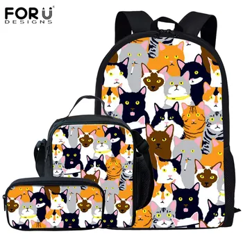 FORUDESIGNS Cute Cats Printing Schoolbags Girls Boys 3pcs/set Primary Backpack Teenagers Satchel with Lunch Box Pencil Bags
FORUDESIGNS Cute Cats Printing Schoolbags Girls Boys 3pcs/set Primary Backpack Teenagers Satchel with Lunch Box Pencil Bags