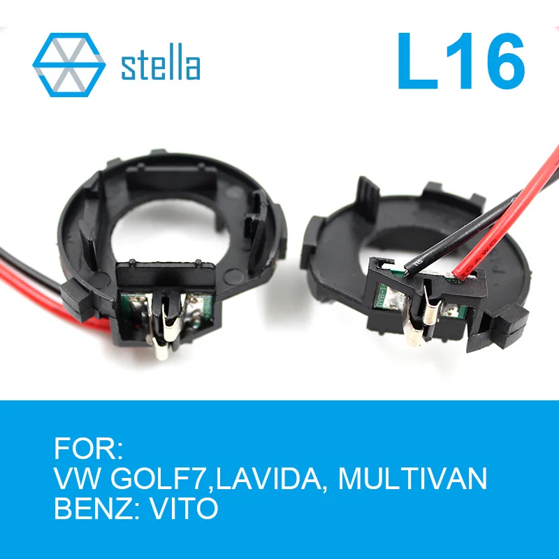 Stella 2pcs H7 LED headlight Holders/Adapters Lamp Base for VW GOLF 7 LAVIDA MULTIVAN BENS VITO Headlight Accessories | Автомобили и