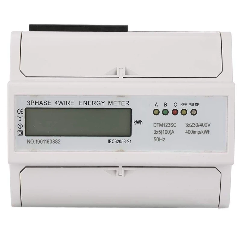 Three Phase Four Wire LCD Display 5-100A 3xAC230V/400V 50Hz Din Rail Digital Meter Energy Meter KWh Watt Meter
Three Phase Four Wire LCD Display 5-100A 3xAC230V/400V 50Hz Din Rail Digital Meter Energy Meter KWh Watt Meter