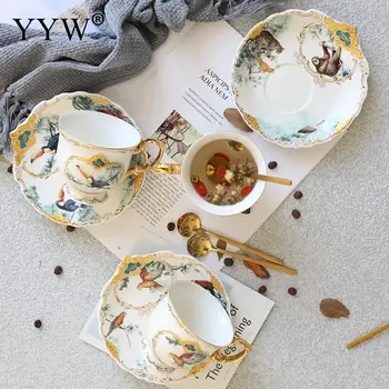 Nordic Style Gold Series Tea Cup Coffee Mug With Tray Ceramics Matte Teacups Milk Mugs Afternoon Teacup Elegant Cups Houseware 
Nordic Style Gold Series Tea Cup Coffee Mug With Tray Ceramics Matte Teacups Milk Mugs Afternoon Teacup Elegant Cups Houseware