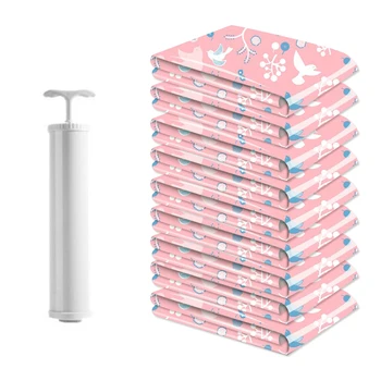 11PCS Thickened Vacuum Storage Bags for Quilt Cloth Compressed Bag with Hand Pump Reusable Blanket Clothes Pillow Organizer
11PCS Thickened Vacuum Storage Bags for Quilt Cloth Compressed Bag with Hand Pump Reusable Blanket Clothes Pillow Organizer