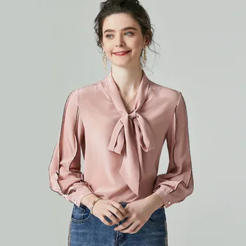 pink chiffon ribbon silk blouse for women high quality long sleeve plus size sexy casual office dress shirts clothes dropship
pink chiffon ribbon silk blouse for women high quality long sleeve plus size sexy casual office dress shirts clothes dropship