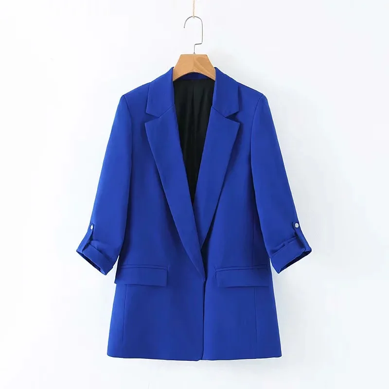 Autumn casual elegant ladies jacket 2019 new elegant loose roll sleeve blue blazer Temperament office long suit female
Autumn casual elegant ladies jacket 2019 new elegant loose roll sleeve blue blazer Temperament office long suit female