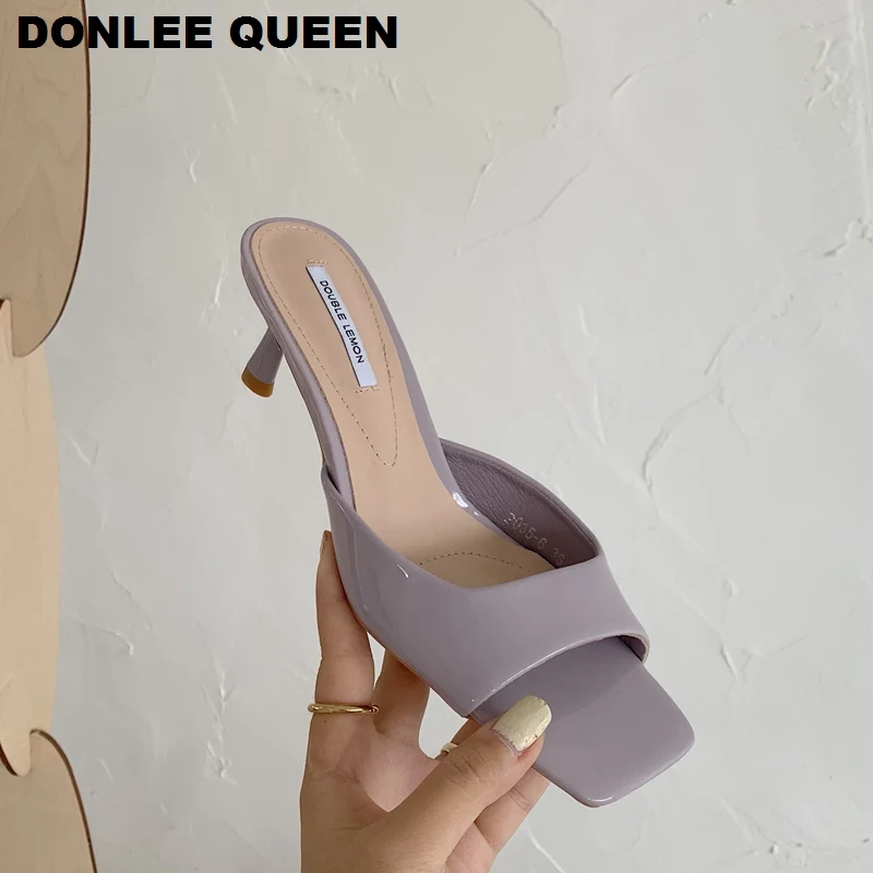 2020 новые брендовые туфли на высоком каблуке Женская обувь без шнуровки Шлепанцы