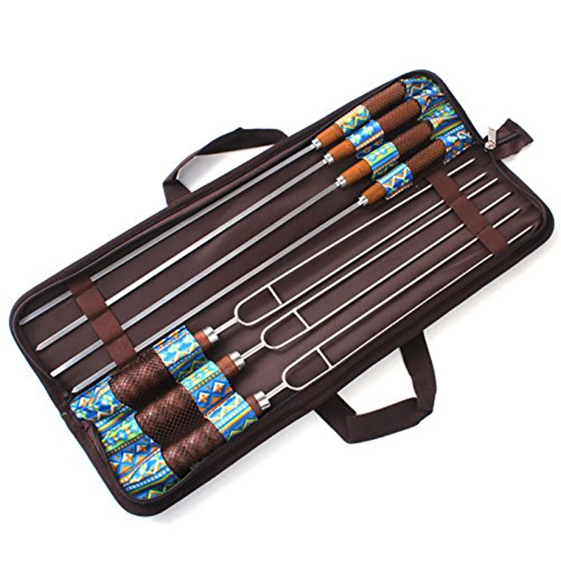 Grilling Stainless Steel Needles Barbecue Forks Roasting Sticks BBQ Forks and U Shape Shish Kebab Skewers with Wooden Handle 7 P
Grilling Stainless Steel Needles Barbecue Forks Roasting Sticks BBQ Forks and U Shape Shish Kebab Skewers with Wooden Handle 7 P