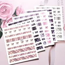 New Scotland Style Bow Lattice Grid Nail Stickers Designer 3D DIY Transfer Water Slide for Nails Decal Manicures Decoration
New Scotland Style Bow Lattice Grid Nail Stickers Designer 3D DIY Transfer Water Slide for Nails Decal Manicures Decoration