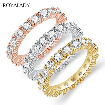 Fashion Cubic Zircon Pave Band Eternity Stacking Rings For Women White Rose Gold Round Crystal Party Wedding Rings Wholesale
Fashion Cubic Zircon Pave Band Eternity Stacking Rings For Women White Rose Gold Round Crystal Party Wedding Rings Wholesale