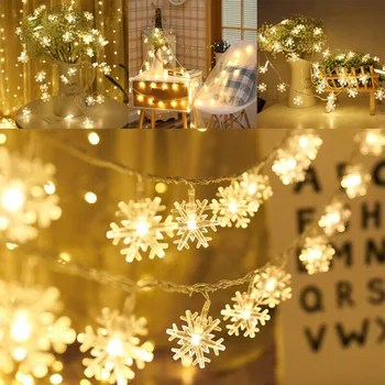 Warm White Snowflakes String Lights LED Snowflake Fairy Lights Bedroom Window Hanging String LED Strips Lighting 300cm/600cm
Warm White Snowflakes String Lights LED Snowflake Fairy Lights Bedroom Window Hanging String LED Strips Lighting 300cm/600cm