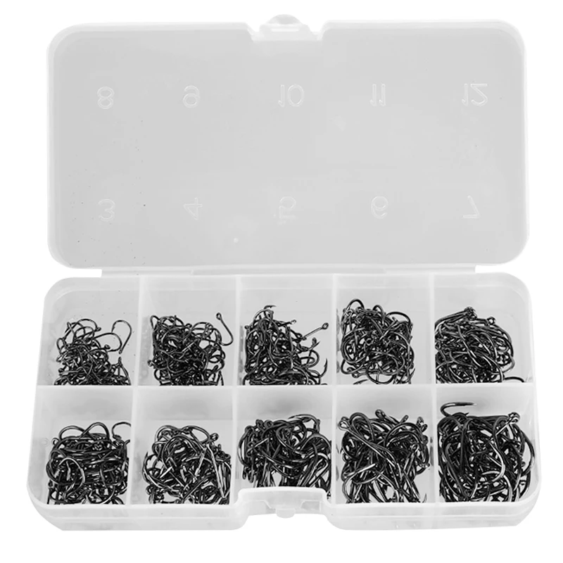Fishhooks 500 Pcs/box Size #3-12 Silver Freshwater Fishing Hooks Set Fish Hooks With Retail Box for Outdoor Fishing
Fishhooks 500 Pcs/box Size #3-12 Silver Freshwater Fishing Hooks Set Fish Hooks With Retail Box for Outdoor Fishing