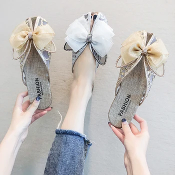 Casual Personality Female Slippers Wild 2020 New Mesh Flat Bottom Bow Women's Shoes Drag 
Casual Personality Female Slippers Wild 2020 New Mesh Flat Bottom Bow Women's Shoes Drag