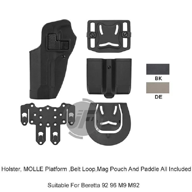 Tactical CQC Serpa Quick Left Hand Paddle Belt Loop Pistol Holster w/ MOLLE Platform & Magazine Pouch For Beretta 92 96 M9 M92
Tactical CQC Serpa Quick Left Hand Paddle Belt Loop Pistol Holster w/ MOLLE Platform & Magazine Pouch For Beretta 92 96 M9 M92
