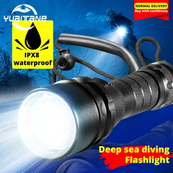 15000Lumen Diving Flashlight IPX8 Waterproof Diving Torch Rechargeable Scuba Dive Lights 200M Underwater White flash Lights
15000Lumen Diving Flashlight IPX8 Waterproof Diving Torch Rechargeable Scuba Dive Lights 200M Underwater White flash Lights