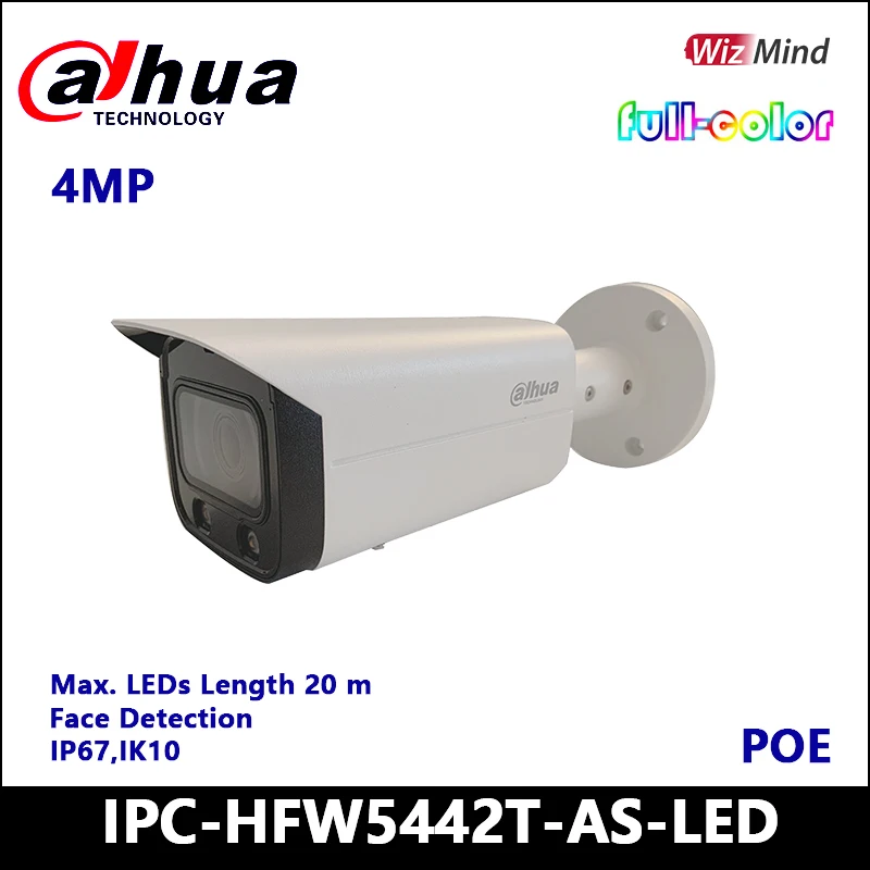 Dahua IPC-HFW5442T-AS-LED Pro-AI Series 4MP IP Camera POE Full Color Bullet Security Camera Support SD Card 256G
Dahua IPC-HFW5442T-AS-LED Pro-AI Series 4MP IP Camera POE Full Color Bullet Security Camera Support SD Card 256G