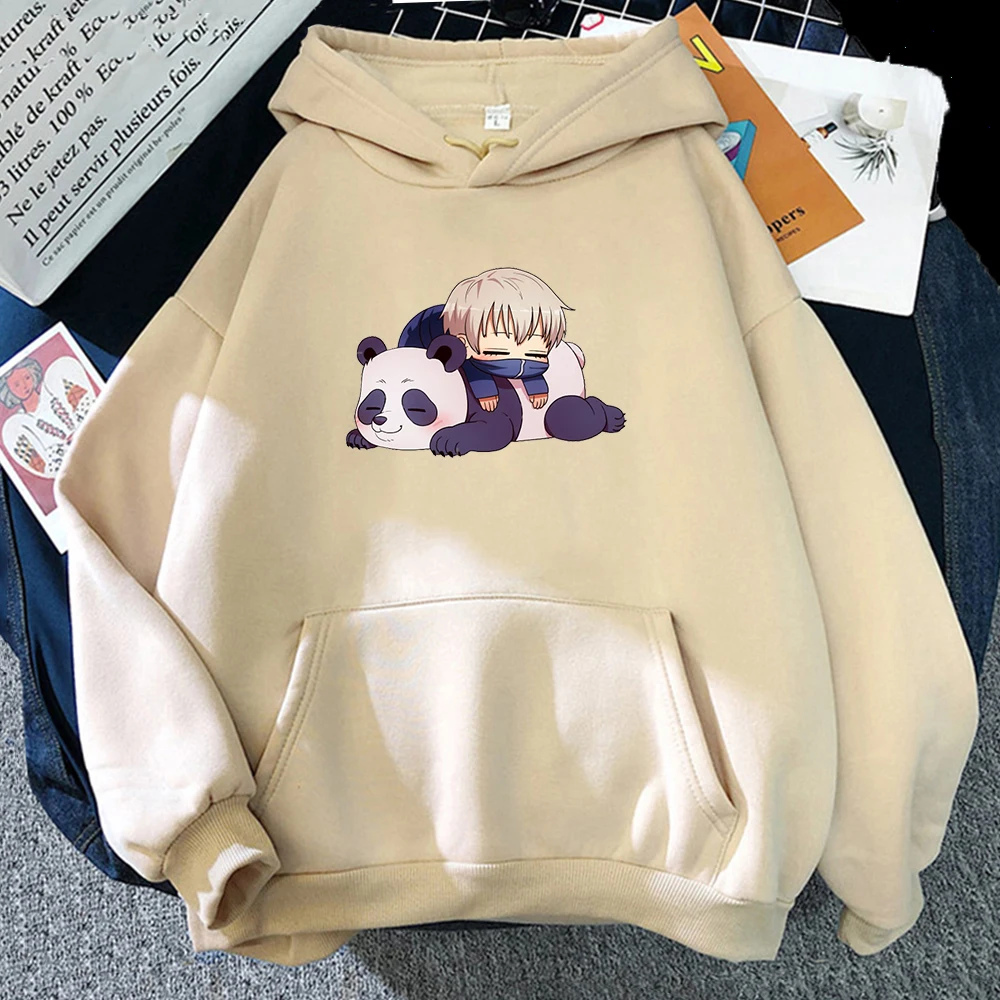 

Anime Jujutsu Kaisen Hoodie Japan Satoru Gojo And Panda Print Hoodies Unisex Oversize Sweatshirts Men Warm Fleece Cartoons Hoody