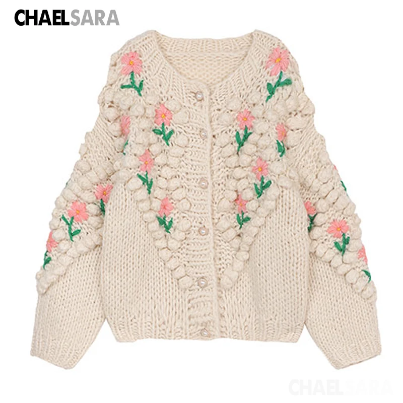 2020 New Spring Autumn Thick Loose Knitted Cardigans Women Preppy Style 3D Flowers Single-Breasted Sweater Female Crop Top
2020 New Spring Autumn Thick Loose Knitted Cardigans Women Preppy Style 3D Flowers Single-Breasted Sweater Female Crop Top