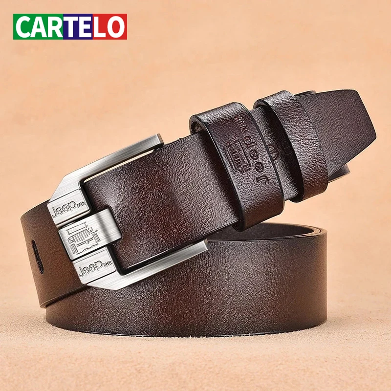 CARTELO Fiery authentic men's leather high quality classic belt alloy pin buckle men's matching jeans business cowhide belt
CARTELO Fiery authentic men's leather high quality classic belt alloy pin buckle men's matching jeans business cowhide belt