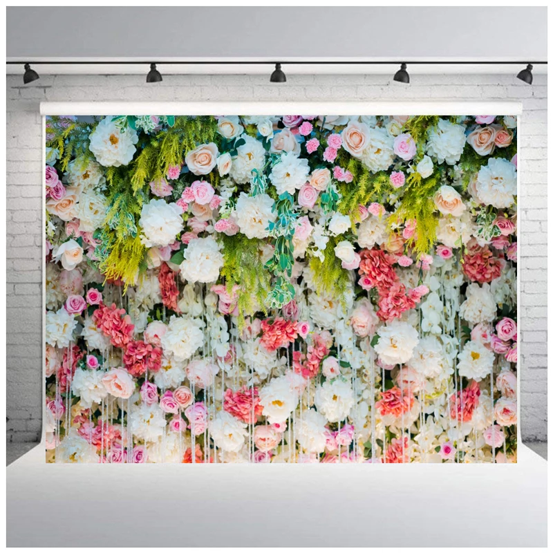 Generic DIY Flower Wall Wedding Backdrop Vinyl Backdrops For
