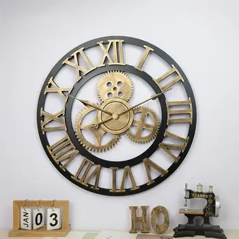 60cm Oversized Wooden Wall Clock Retro Gear Wall Clock Wall Art Decor Creative Antique Silent Clock Home Decor
60cm Oversized Wooden Wall Clock Retro Gear Wall Clock Wall Art Decor Creative Antique Silent Clock Home Decor