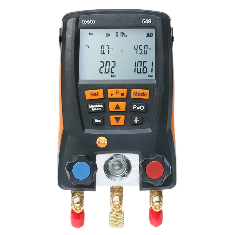 Manómetro digital para sistema de climatización, kit de pruebas LCD Testo 549, herramientas de aire acondicionado HVAC