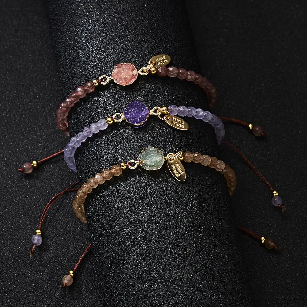 2019 New Colorful Druzy Bracelets for Women Men Natural Stone Beads Bracelet Adjustable String Rope Boho Charms Jewelry Gifts 
2019 New Colorful Druzy Bracelets for Women Men Natural Stone Beads Bracelet Adjustable String Rope Boho Charms Jewelry Gifts