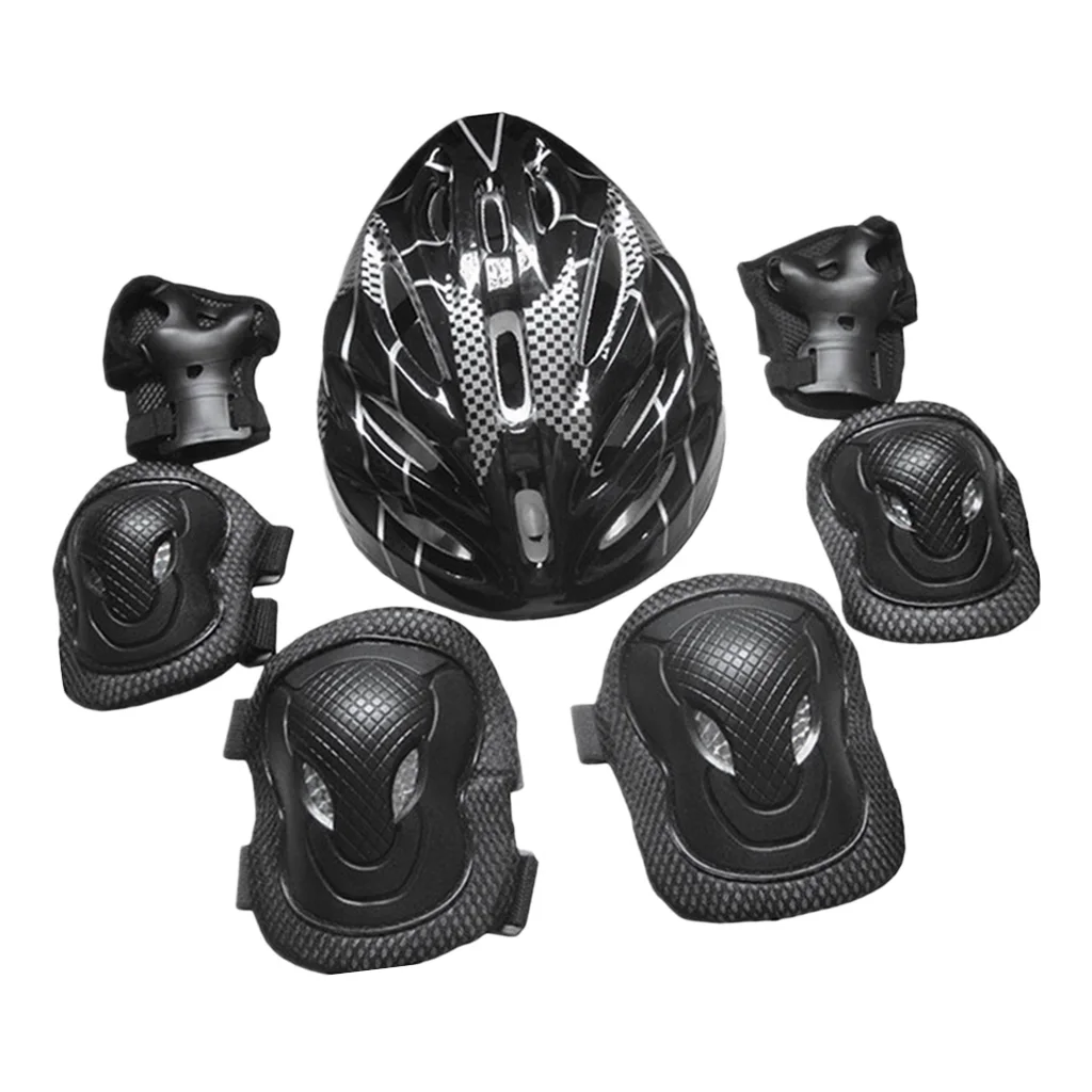MagiDeal 7pcs Adults Outdoor Sports Cycling Skating Protection Pads Set Knee Pads Elbow Pads Hand Protector Adjustable Helmet MagiDeal 7pcs Adults Outdoor Sports Cycling Skating Protection Pads Set Knee Pads Elbow Pads Hand Protector Adjustable Helmet