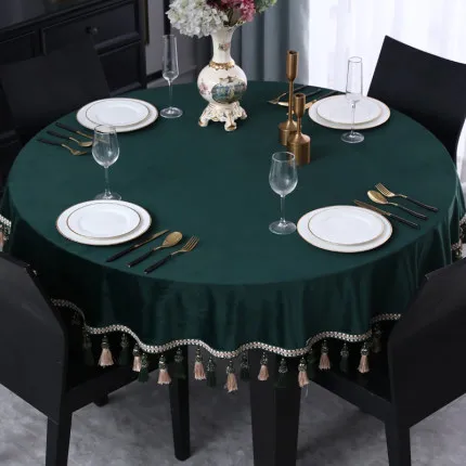 European large round table tablecloth fabric round pure color dark modern minimalist coffee table tablecloth
European large round table tablecloth fabric round pure color dark modern minimalist coffee table tablecloth