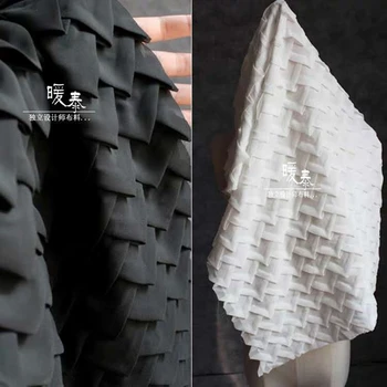 65x60cm Pleated Fabric Hand woven chiffon three-dimensional texture fold fold geometry transform apparel Designer DIY Fabric
65x60cm Pleated Fabric Hand woven chiffon three-dimensional texture fold fold geometry transform apparel Designer DIY Fabric