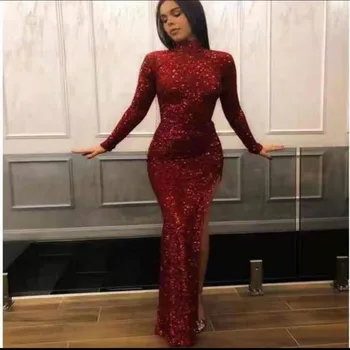 BacklakeGirls High Neck Long Sleeve Evening Dress Muslim Floor Length Sequined Prom Dress Robe De Soiree Longue Paillette
BacklakeGirls High Neck Long Sleeve Evening Dress Muslim Floor Length Sequined Prom Dress Robe De Soiree Longue Paillette