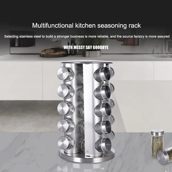 Spice Rack with Glass Pot Working Table Spice Tower Revolving Convenience Clean Storage Rack For Seasoning Drying Herbs
Spice Rack with Glass Pot Working Table Spice Tower Revolving Convenience Clean Storage Rack For Seasoning Drying Herbs