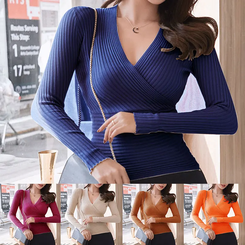Winter Tops Women 2020 New Arrivals Long Sleeve Deep V Neck Sexy Knitted Sweaters Pullovers 4 Colors Women Sweater Pull Femme
Winter Tops Women 2020 New Arrivals Long Sleeve Deep V Neck Sexy Knitted Sweaters Pullovers 4 Colors Women Sweater Pull Femme