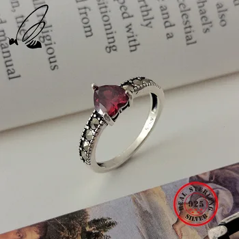 

925 Sterling Silver Rings For Women Vintga Zircon Handmade Anillos Plata 925 Para Mujer Anillo De Compromiso Accesorios Jewelry