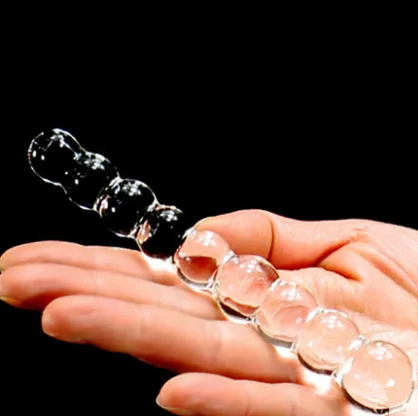 Candiway Crystal Clear Glass Dildo Anal Beads Plug G Spot Stimulation