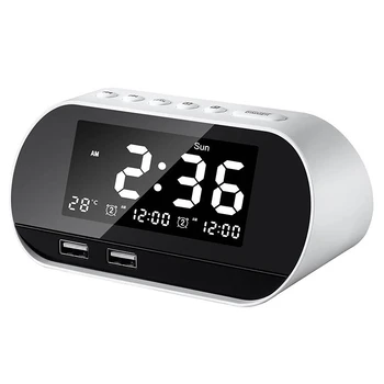 Digital Alarm Clock, Alarm Clock with FM Radio and USB Charging Interface, Calendar / Temperature Display-EU PLUG White
Digital Alarm Clock, Alarm Clock with FM Radio and USB Charging Interface, Calendar / Temperature Display-EU PLUG White